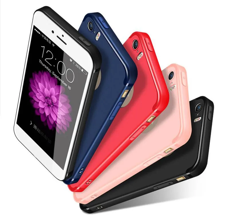 Slim Soft TPU Silicone Case Cover For iPhone 11 PRO Max XS 7 8 Plus Samsung Note10 S10 S9 Candy Colors Matte Phone Cases Shell with Dust Cap