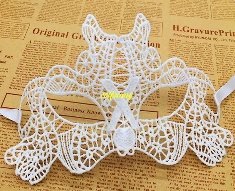 Hard White Lace Mask sexy lace half face Party Masquerade Mask Cosplay eye Mask For Girls Carnival