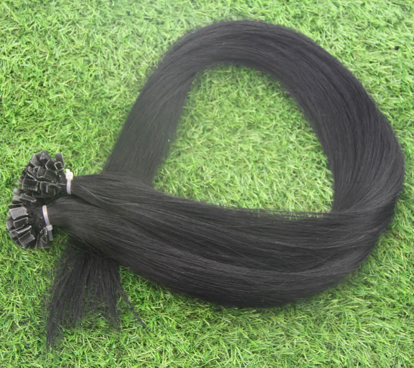 Em linha reta Remy F Ponta Da Extensão Do Cabelo Humano extensões de cabelo da ponta da vara da queratina 100 s F Extensões de Cabelo Dica Extensões de Cor Pura 100g