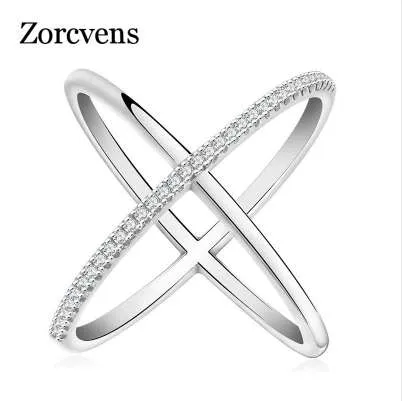 ZORCVENS 2018 Anello Infinity dal design più recente con 36 pezzi Micro pavimentato CZ Moda Donna Anelli color argento all'ingrosso