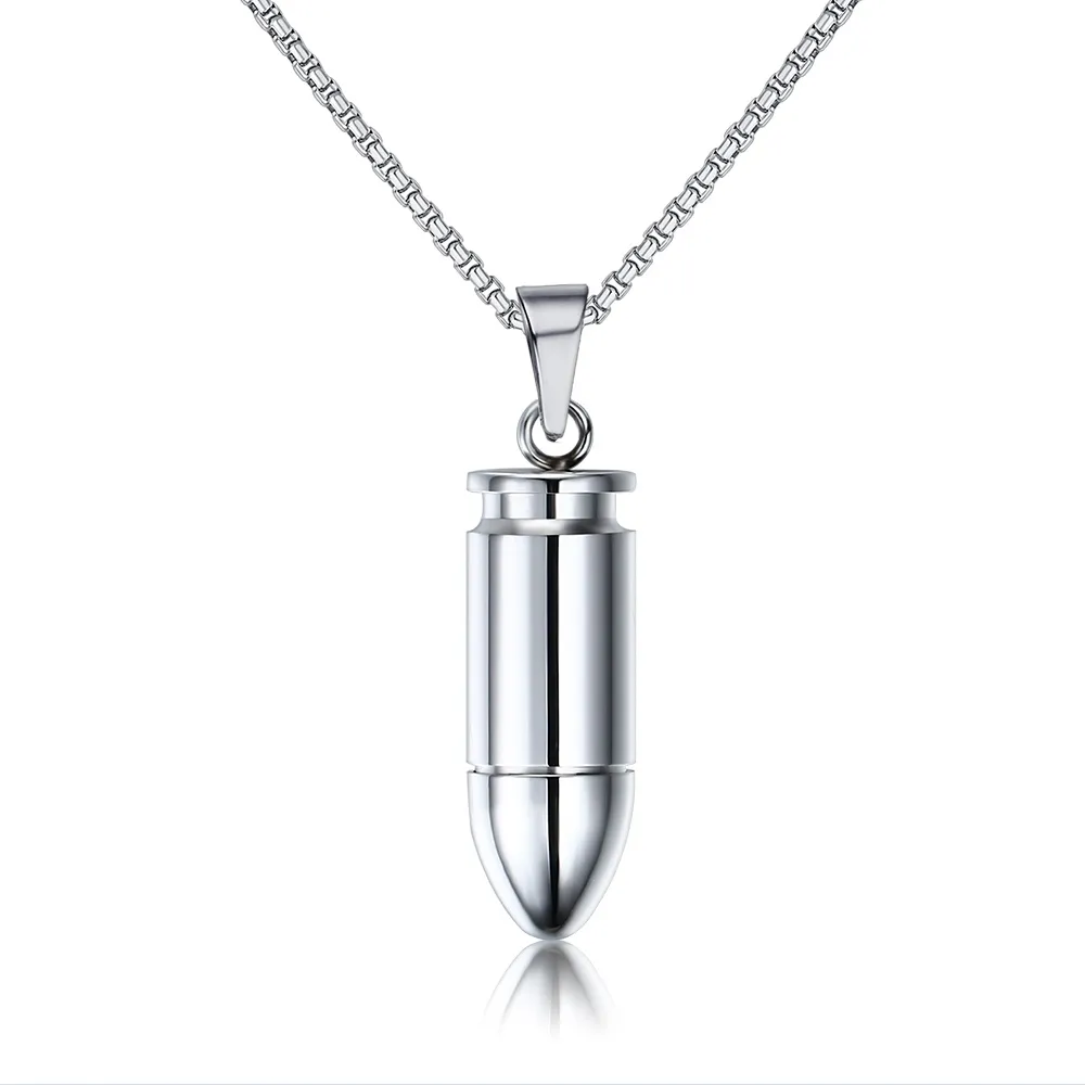 Bullet Necklace Pendant For Men 316l Stainless Steel Jewelry Soldier Friend Gift
