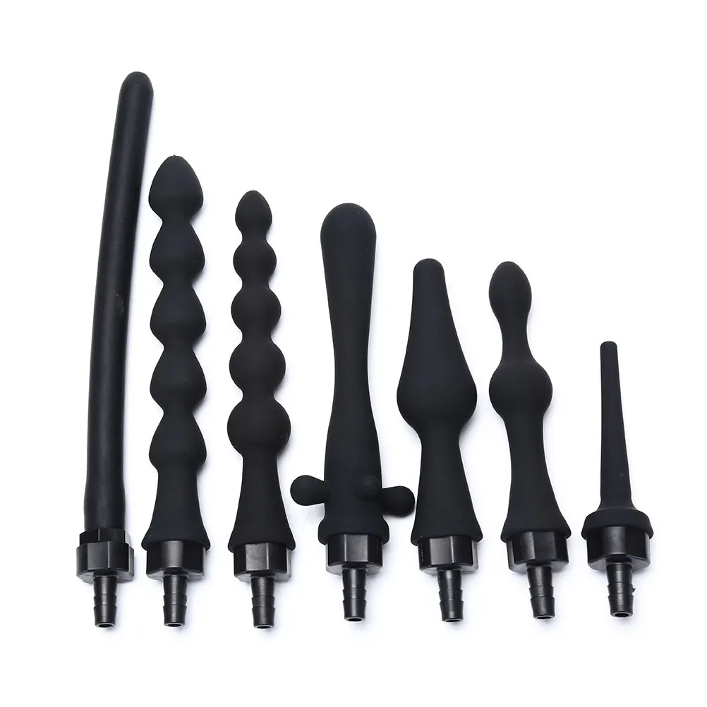 Shower Douche Vagina Limpeza sistema de seringa de silicone enema butt plug contas anal bicos ponta acessório Sex Produtos S924