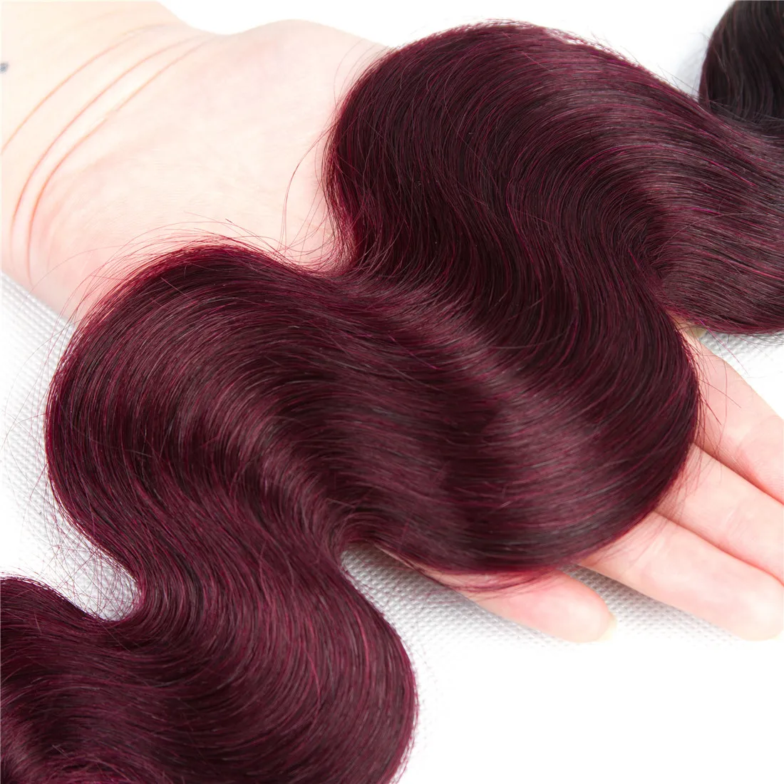 Fashion Girl Ombre Brasilianisches Haar 3 Bundles mit Spitze Verschluss 1b99j Körper Welle Menschliches Haar Bundles Two Tone Ombre Brasilianische menschliches H8037913