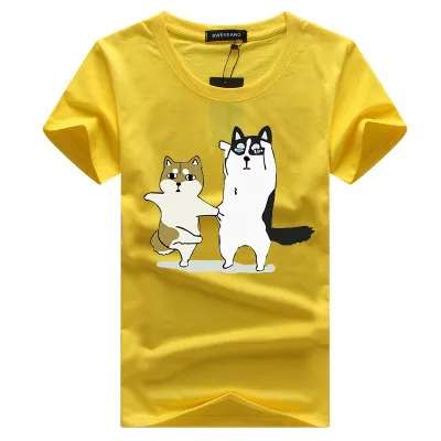 Hommes décontracté été t-shirt hommes dessin animé Animal imprimé t-shirts hommes col rond à manches courtes haut vêtements