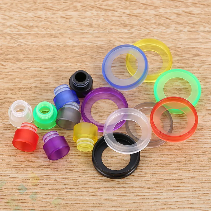 Akryl Drip Tips -kit med 1 st 510 DRIP TIP 1PC Dekorativ ringadapter Fit 22mm rökningstillbehör DHL gratis