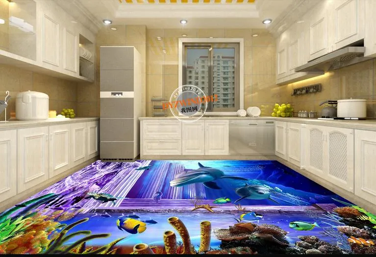 Carrelage de sol de salle de bain Underwater World 3d pour le salon et la chambre