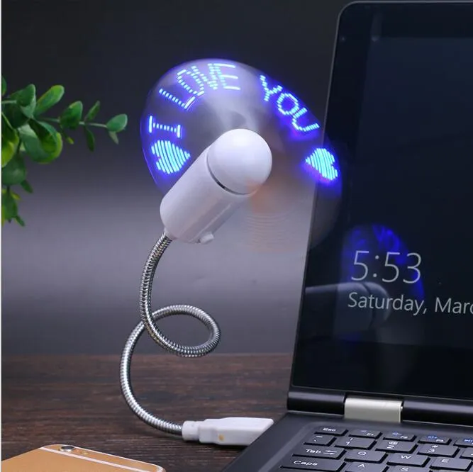 Zasilany fanem USB LED może zmienić słowo flash the Words Fan