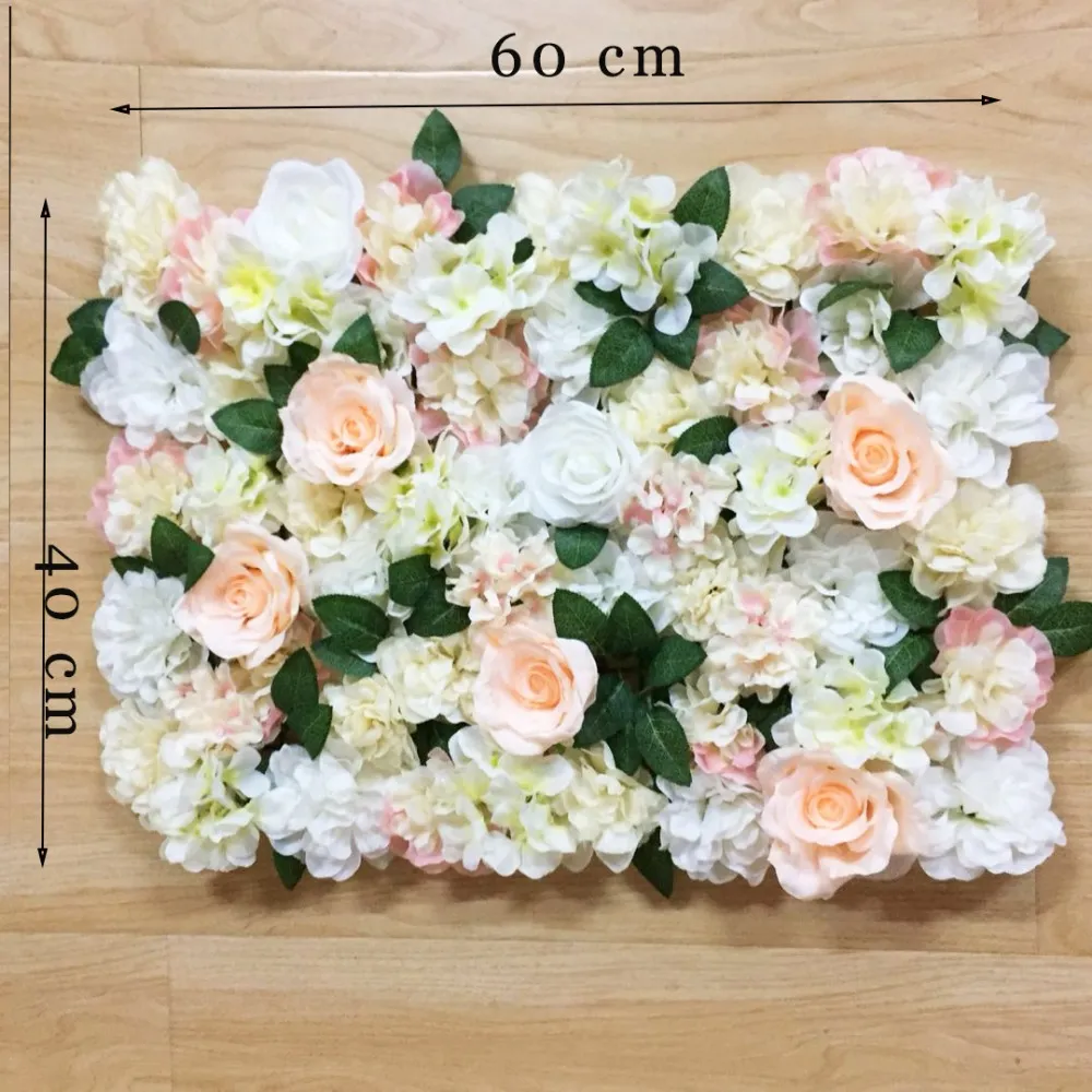 White Champagne Flower Flower Flower Wall Bedning Fackdrop Farty Decoración de la fiesta