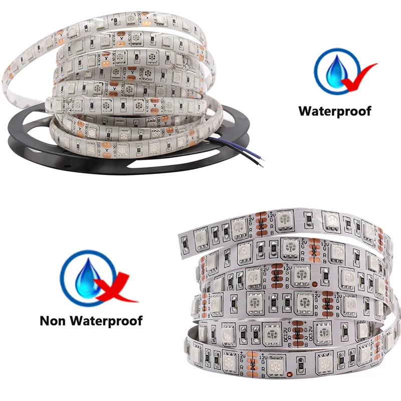 SMD 2835 5050 ledstrip tape licht 12V 60ledsM waterdicht IP65 IP21 Warm WitRGBRED BLAUW GROEN Flexibele touwstreep1301082