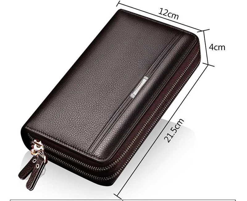 Zakelijke portemonnee mannen portemonnee clutch luxe portfolio geld clip munten pocket hoge capaciteit toevallige houders portefeuilles telefoon tas