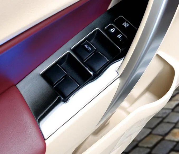 De alta qualidade painel de chinelo de proteção interruptor de porta do carro janela elevador interno Button, decoração cobertura para Toyota Corolla 2014-2017