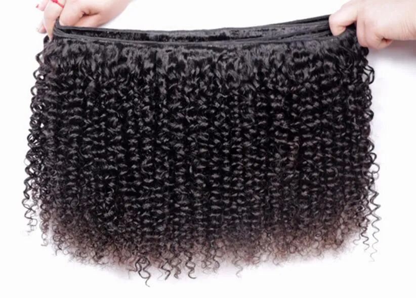 Brasiliansk djupvåg Mänsklig hårbuntar Kinky Curly Weave Weft Peruvian Malaysian Indian Mongolian Virgin Hair Deep Curly Hair Extensions