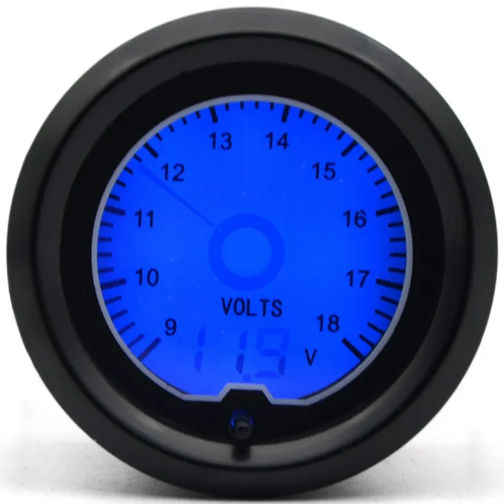 2 inch 52 mm spanningsmeter 7 kleuren racemeter LCD digitaal display autometer meerdere kleuren9602072