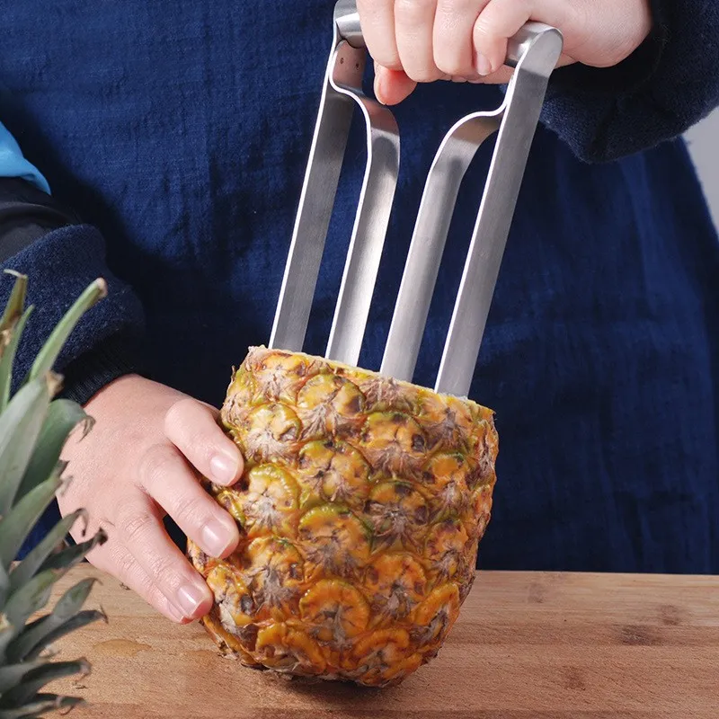Rostfritt stål Fruktparing Kniv Sharp Blade Ananas Slicer Peeler Cutter Anti Skidhandtag Köksredskap Ny ankomst 15ys BB