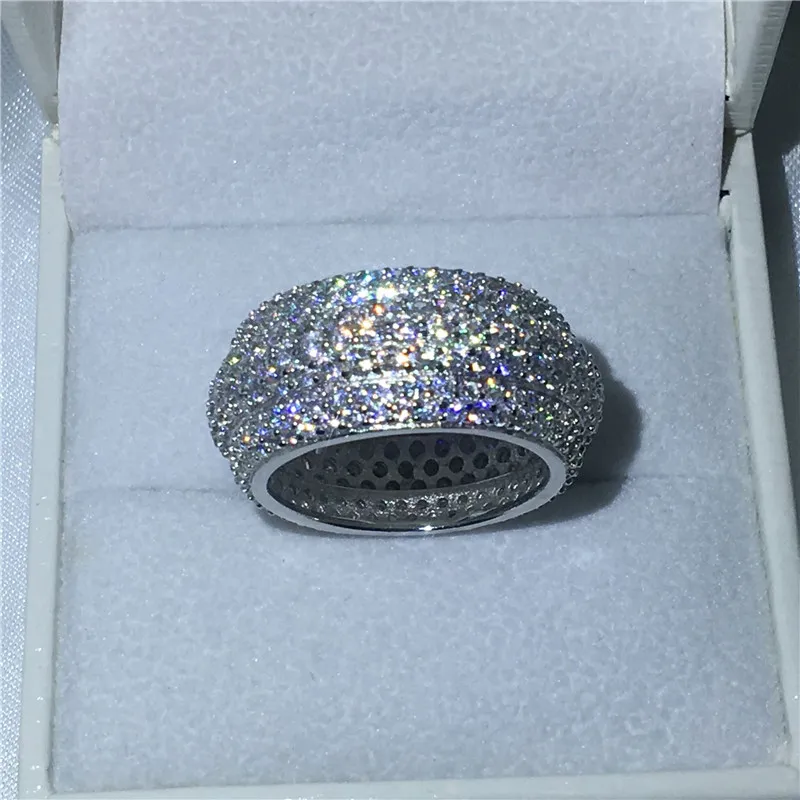 Choucong Handmade Full Pong Set 310 SZTUK DIAMONIQUE 5A CZ 925 Sterling Silver Women Engagement Wedding Band Rozmiar 5-11