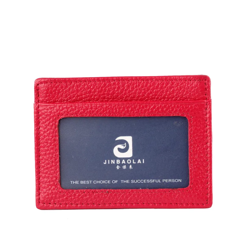 Multi Color Ultra Thin ￤kta l￤der -ID Bank Kreditkortsfodral Wallet Busikkort Holder228y