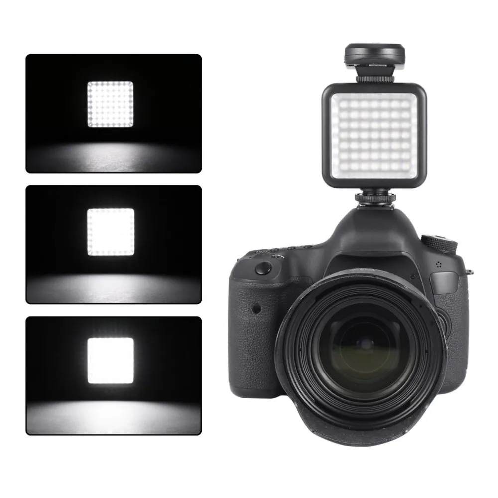 Wansen 49 adet LED 5.5 W 800lm 6000 K Mini Taşınabilir Video Işık Lambası Canon Nikon Sony Kamera DV için Fotografik Fotoğraf Aydınlatma Kamera Işık
