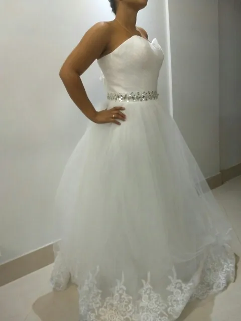 Beaded Tulle Ball Gown Bröllopsklänningar 2019 Sweetheart Enkla bröllopsklänningar spetsar upp bröllopsklänning Golvlängd