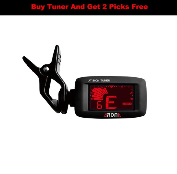 Aroma AT-200D High Quality Clip On Guitar Tuner Portable Universal Digital Tuner for Chromatic Guitar Bass Ukulele Violin