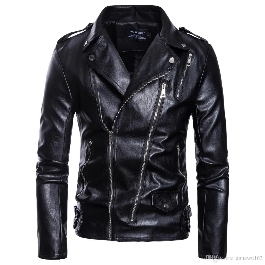 Sıcak Satış Erkekler Moda PU Deri Ceket İlkbahar Sonbahar Yeni İngiliz Stil Erkek Deri Ceket Motosiklet Ceket Erkek Coat Siyah Renkli M-5XL