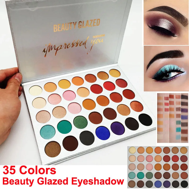 Factory Direct Beauty Glazed Eyeshadow Palette 35 Colors Eye shadow shimmer matte makeup eyeshadow palette Brand Cosmetics DHL free shipping