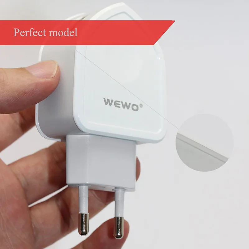 WEWO Dual USB-väggladdare Universal Portable Travel Adapter Laddare Pluggar Snabb laddare till iPhone X Sanmsung LG