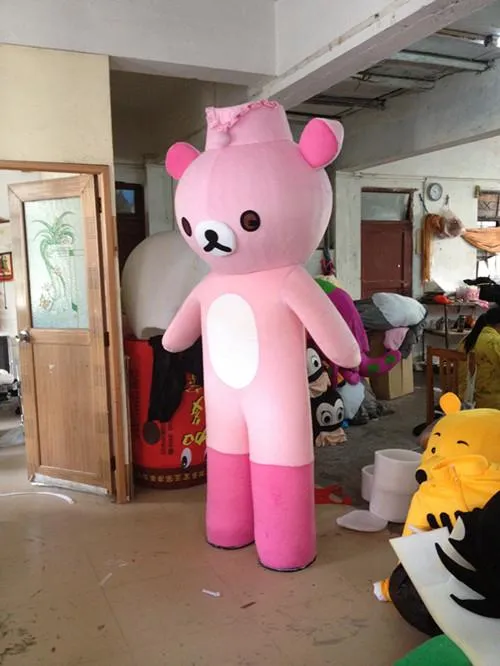 2018 Vendita in fabbrica calda bella fabbrica di abbigliamento del fumetto del costume della mascotte dell'orso rosa su misura