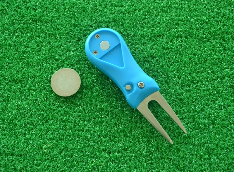 Metalowe plastikowe narzędzie golfowe mini przenośne regulowane akcesoria sportowe praktyczne odcinek naprawa zielony widelc wiele kolorów 6JJ ZZ1607645
