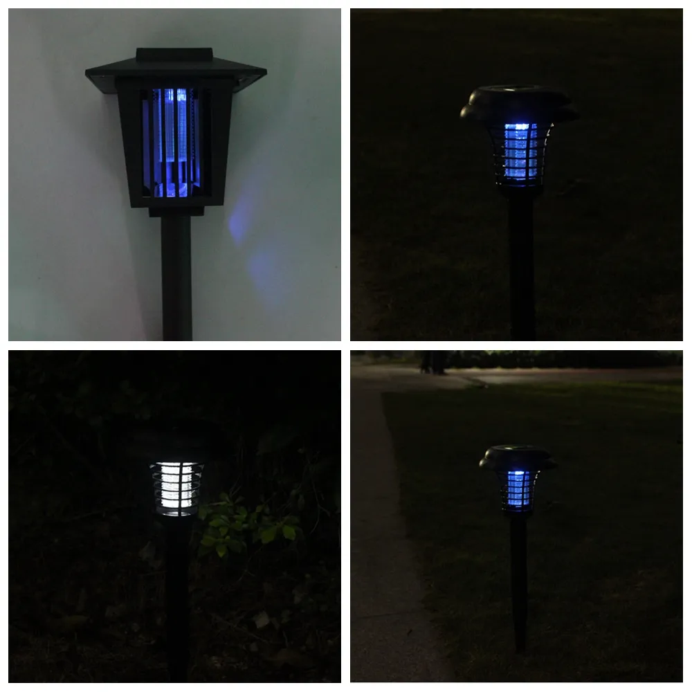 Solar Garden LED Light Prato Lampada da campeggio UV Anti zanzara Insetto Parassita Bug Zapper Killer Trapping Lantern Lamp