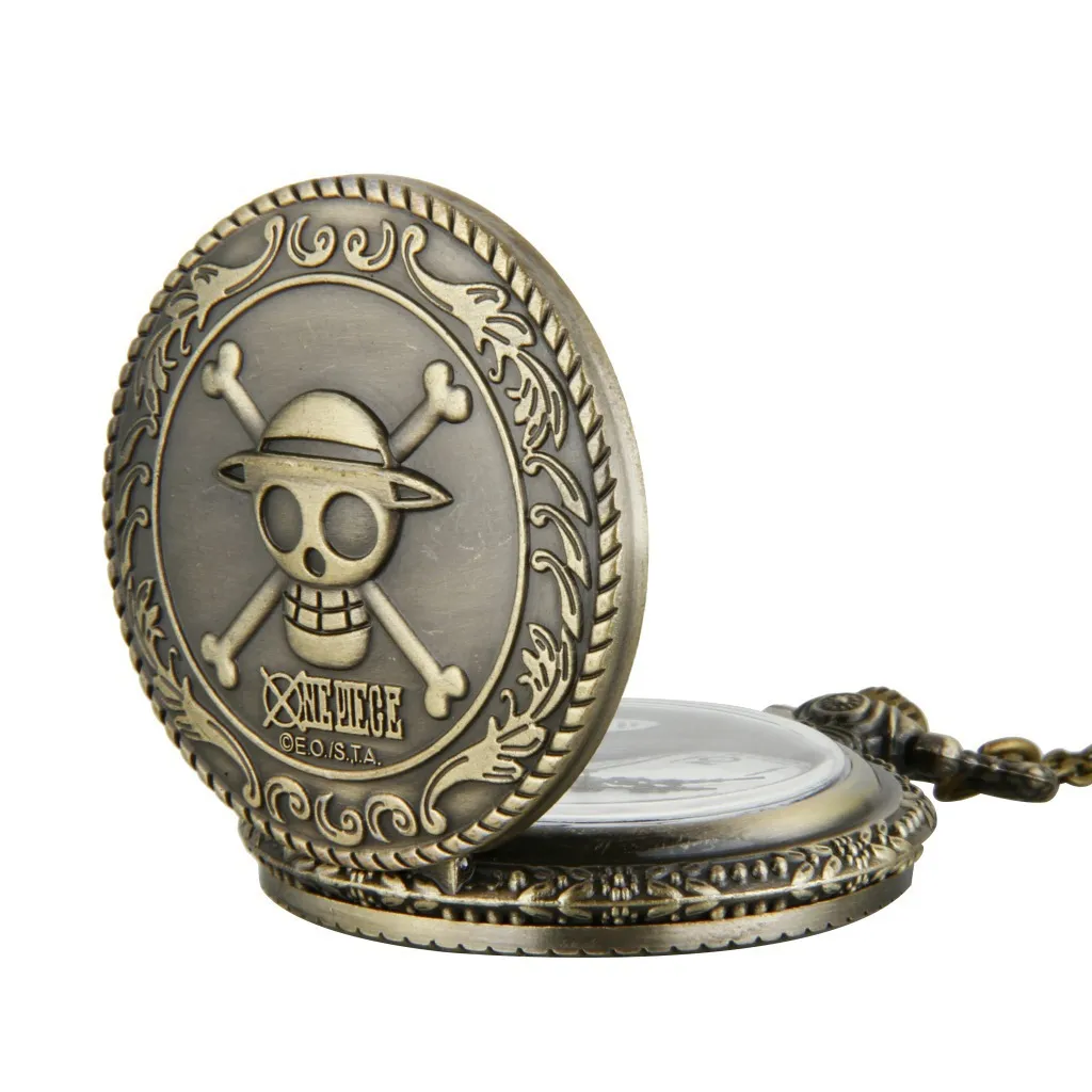 Оптовая продажа 50 шт. / лот классический пиратские часы старинные карманные часы ожерелье Мужчины Женщины античная бронза часы PW055