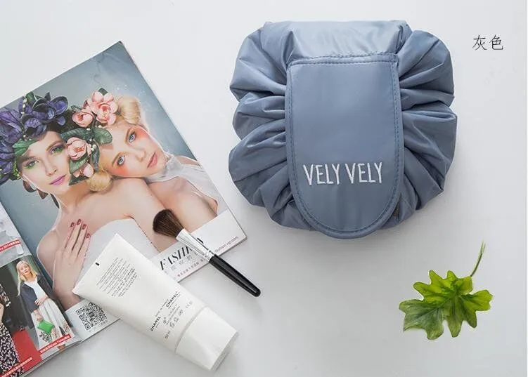 뜨거운! Vely Vely 게으른 화장품 가방 Drawstring 워시 가방 메이크업 Organiser 스토리지 여행 화장품 파우치 메이크업 Organizer 마법의 세면 용품 가방