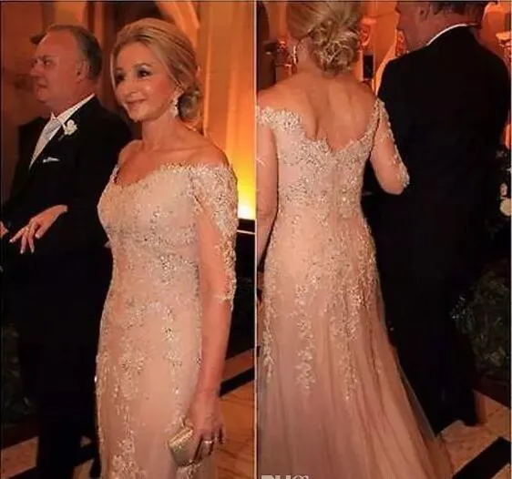 2016 pure illusion manches longues dentelle appliques sexy sirène mère de la mariée robes chérie pas cher fermeture éclair robes de bal de fête