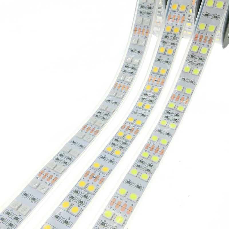 Fita LED 5050 120 LEDs / m DC12V Tubo de Silicone À Prova D 'Água Flexível LED Light Duplo Row 5050 Tira CONDUZIDA 5 m / lote