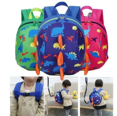 5 Colors Kids Safety Harness Backpack Leash Child Toddler Anti-lost Dinosaur Backpack Cartoon Arlo Kindergarten Backpacks CCA9275 20pcs