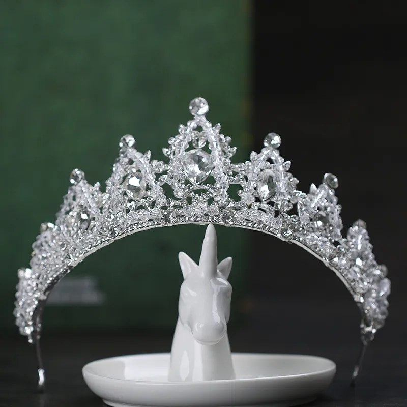 Corone da sposa barocce capelli in giardino argento gambi di matrimoni matrimoni Crystal Women Party Diadem Crown Crown Tiara Wedding Hair ACC3121193