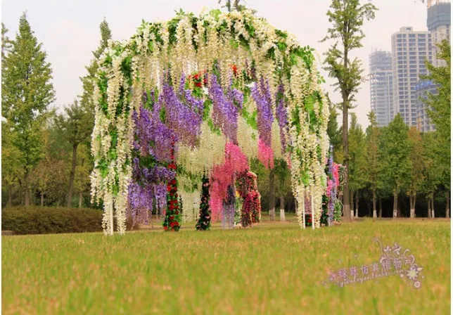 Neue Ankunft Hochzeit Dekoration Simulation Blume Simulation Bohnenblume Seven Farbe Optionale Simulation Wisteria Künstliche Blumen
