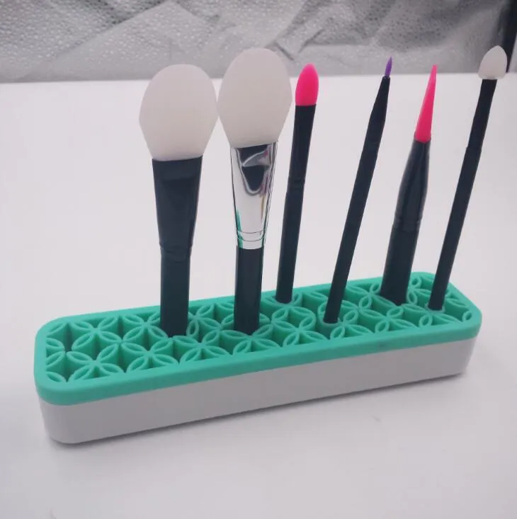 Silicone Makeup Brush Organizer Storage Box Lipstick Toothbrush Pencil Cosmetic Brush Holder Stand Multifunctional Make Up Tool