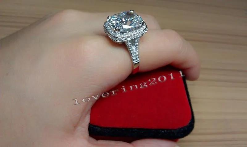 Choucong Eternity Engagement 10ct Stone 5A Zircon stone 14KT White Gold Filled Women Wedding Band Ring Sz 5-11 Gift