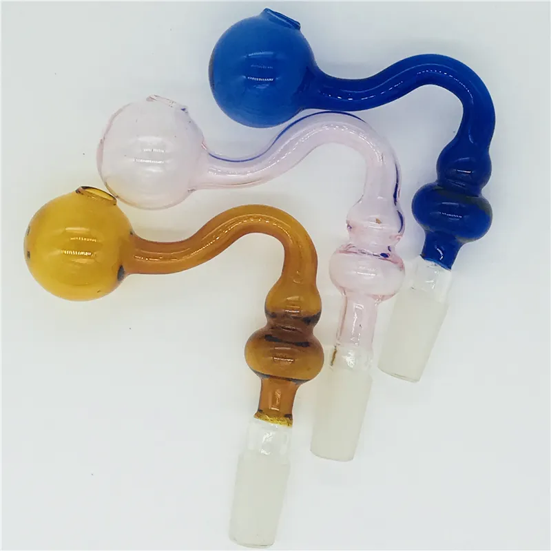 Tuyau de brûleurs à mazout en verre Pyrex avec barboteur de brûleur à mazout de calebasse 14mm 18mm Joint Femelle Mâle pour Bongs à Eau Lourde