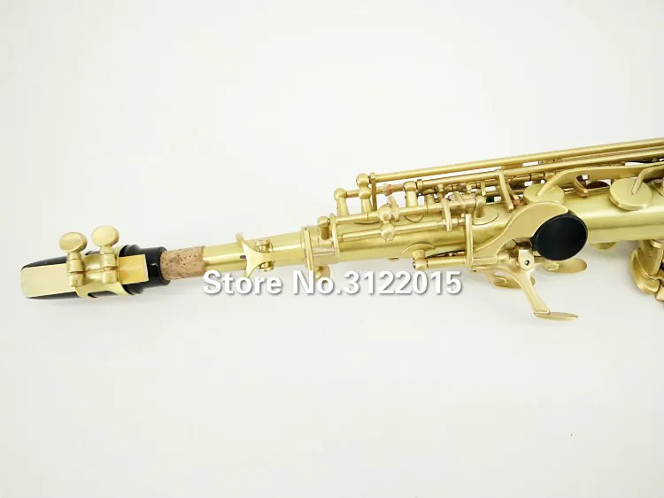 Professionell Suzuki b b Sopran Saxofon Högkvalitativ mässing Antik Guldpläterad Musikinstrument Pearl Button med tillbehör