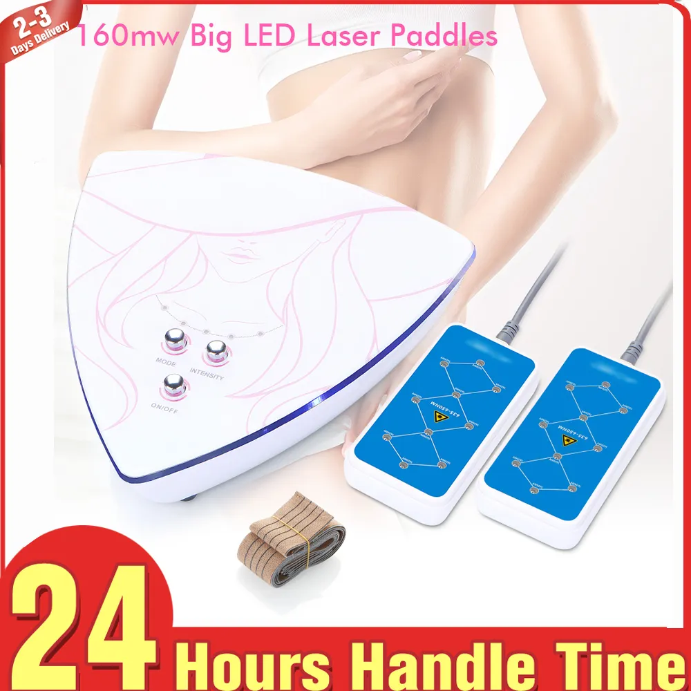 Mini 160mW Lipo Laser Slimming Machine LLLT Low Level Light 2 Large Pads LED Laser Body Shapping Machine