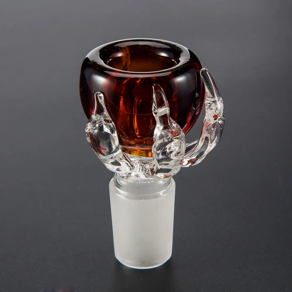 Partihandel Dragon Claw Glass Bowl Herb Holder Röker tillbehör med 14 mm 19 mm manlig fog för bongs vattenledningar