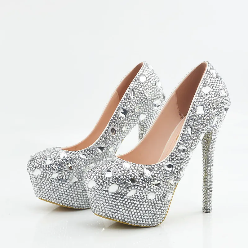 Elegant 2024 Diamond Wedding Shoes Bling High Heels Fur Braut Prom Party Von 59 DHgate