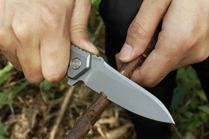 Высококачественный флиппер складной нож S35VN титановая отделка Blade TC4 титановая ручка шарикоподшипника быстрого отверстия ножей EDC Gear