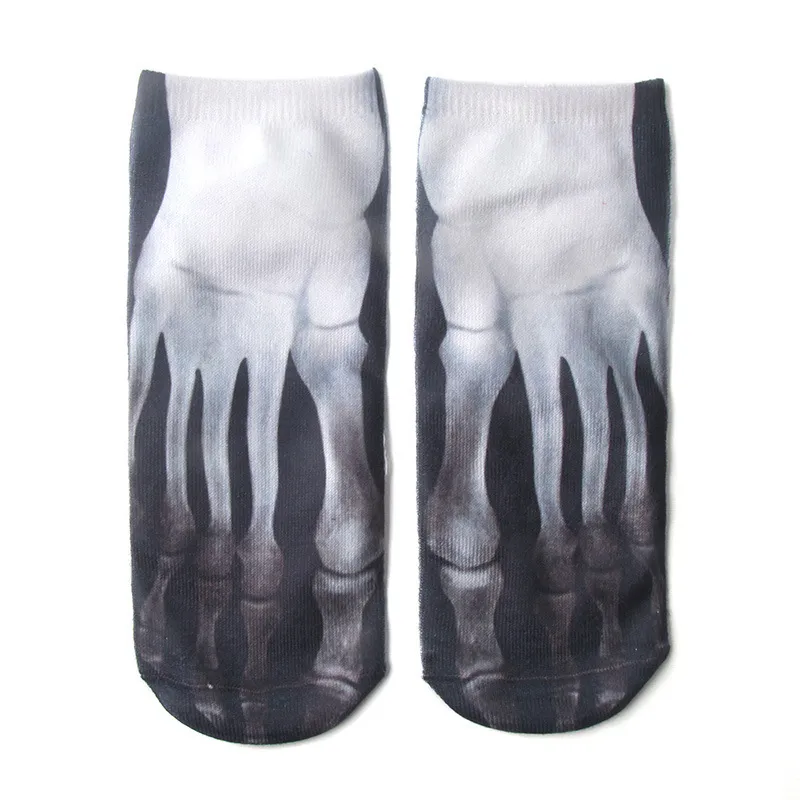 Hot 3D Printed Skeleton Socks Cute Skull Pork Carton Character Dollar Bill Skull Foot Funny Socks Women