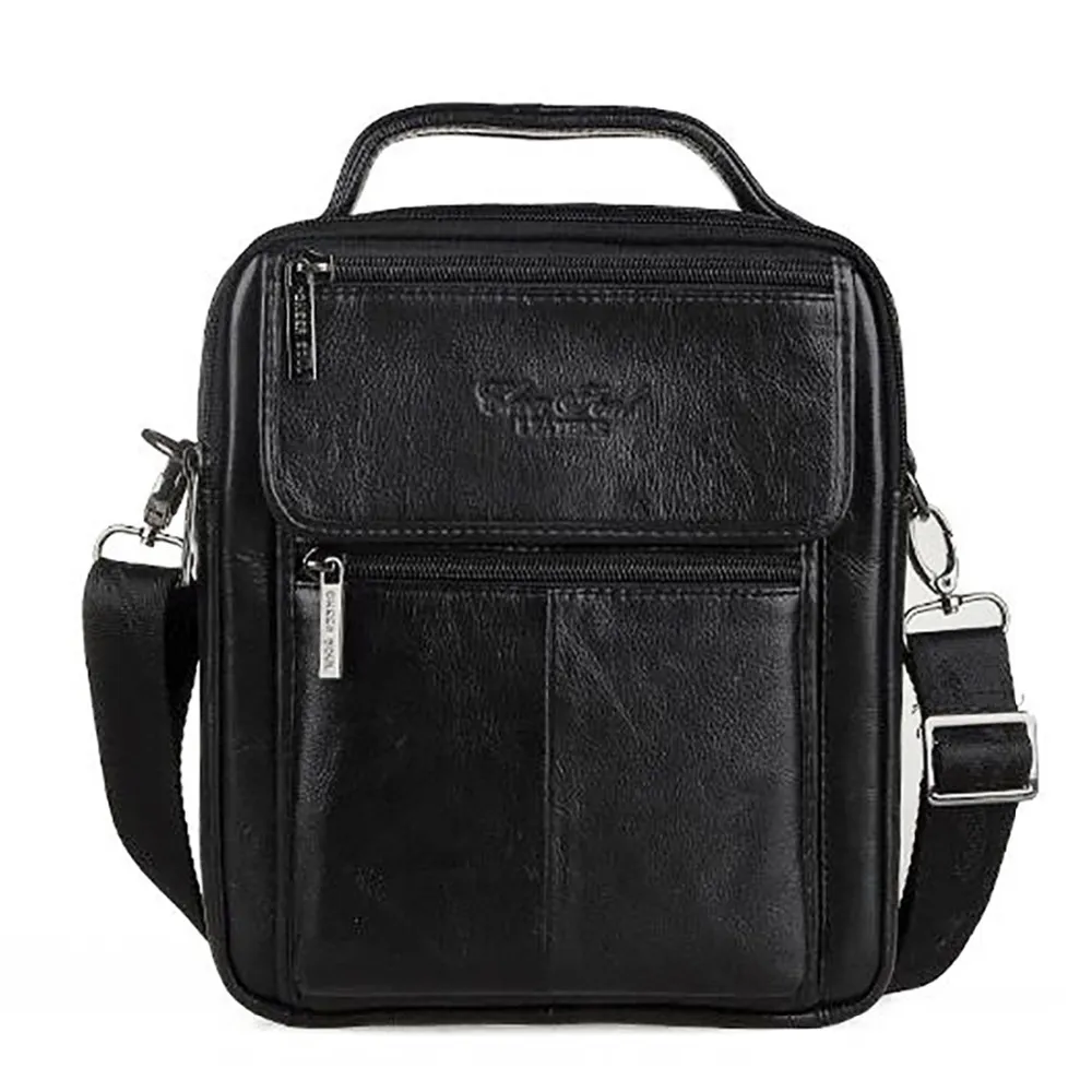 Bolsa de couro 100% genuína com alça superior para homens bolsas masculinas de ombro transversal bolsas mensageiro com aba pequena bolsas casuais bolsas masculinas 2870