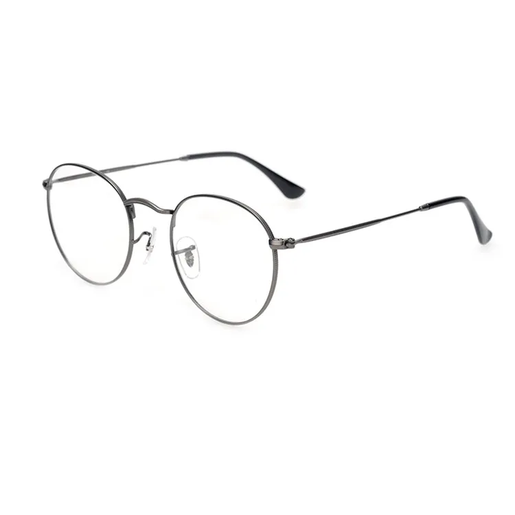 Qualidade 447VB Unisex Óculos Quadro Moda Metal Retro-Vintage Redondo Full-frame Prescription Prescription Eyewear com caixa de full-set Preço de fábrica do OEM