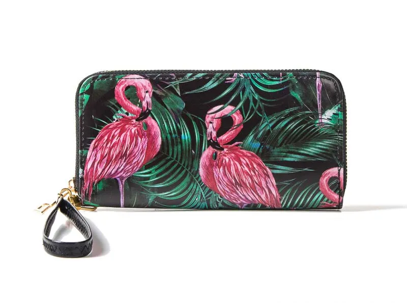 Women RFID Fashion Korea Cartoon Printing Long Zipper Wallets PU Brief Waterproof Clutch Bags