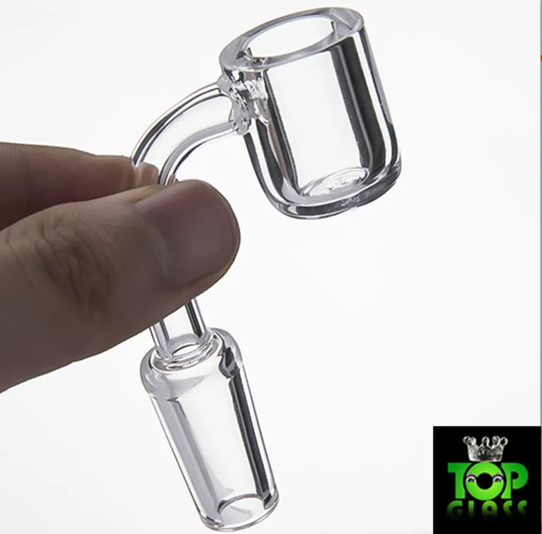 DHL 4mm tjock rökkvarts banger domeless Quartz Nail Flat Top 10 14 18 Man Kvinna för glas Bongs