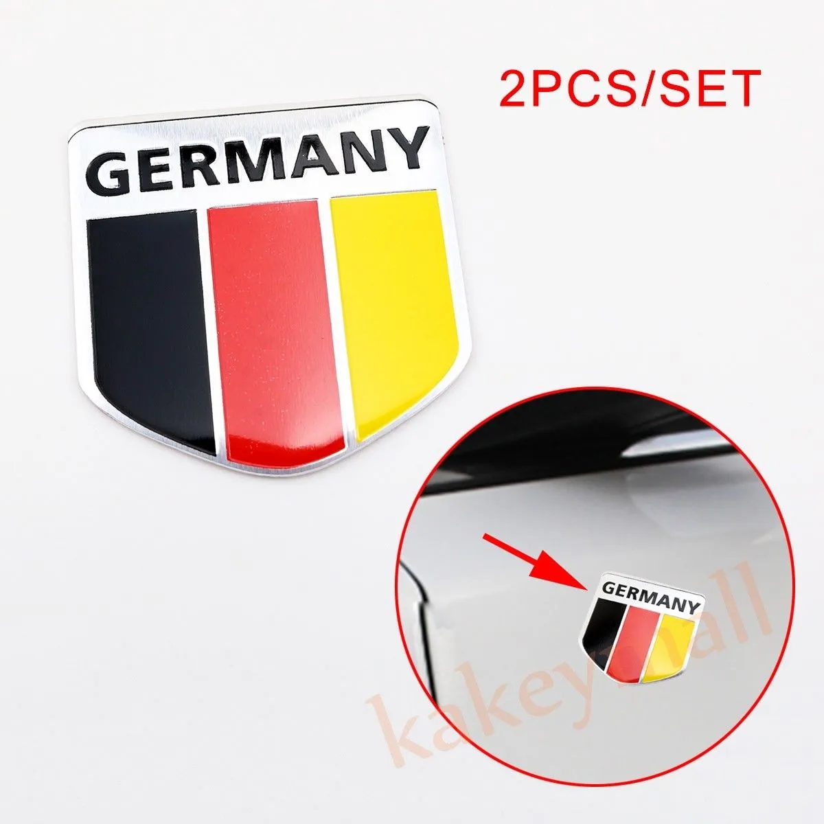 2X Alemanha Emblema Da Bandeira Emblema Chrome Motor Moldar O Corpo Decorar Escudo Adesivo